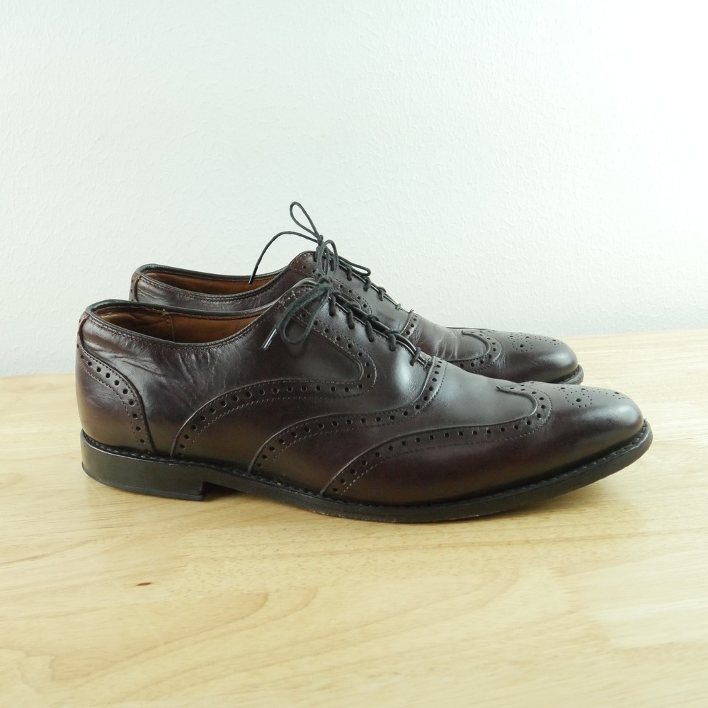 Allen Edmonds McClain 12 D Brown Leather Wingtip Oxford Shoes Lace Up Preppy